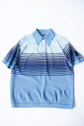 1970s s/s border knit polo