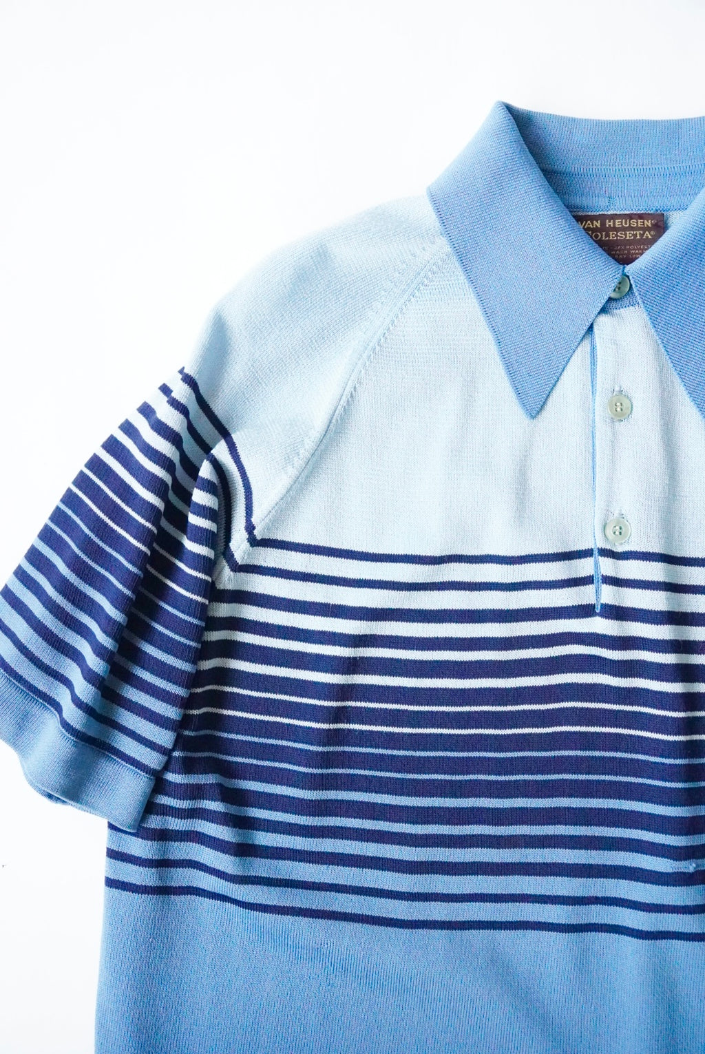 1970s s/s border knit polo
