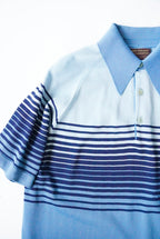 1970s s/s border knit polo