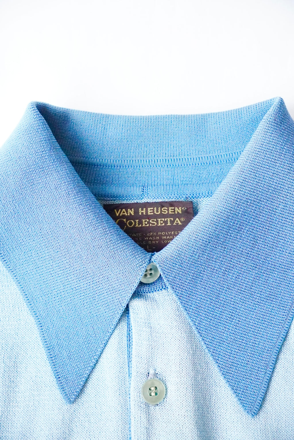 1970s s/s border knit polo