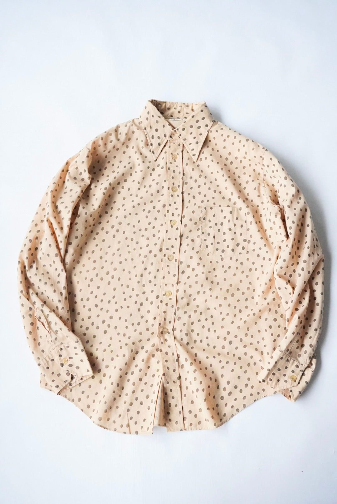 1970s cotton poly dot shirt
