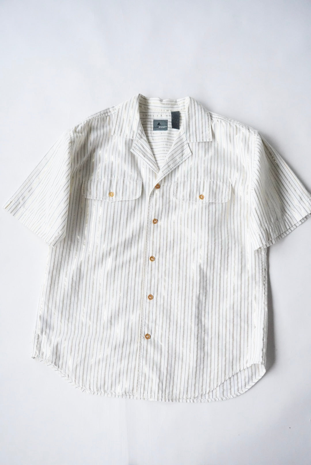 1990s LIZ s/s glitter stripe shirt