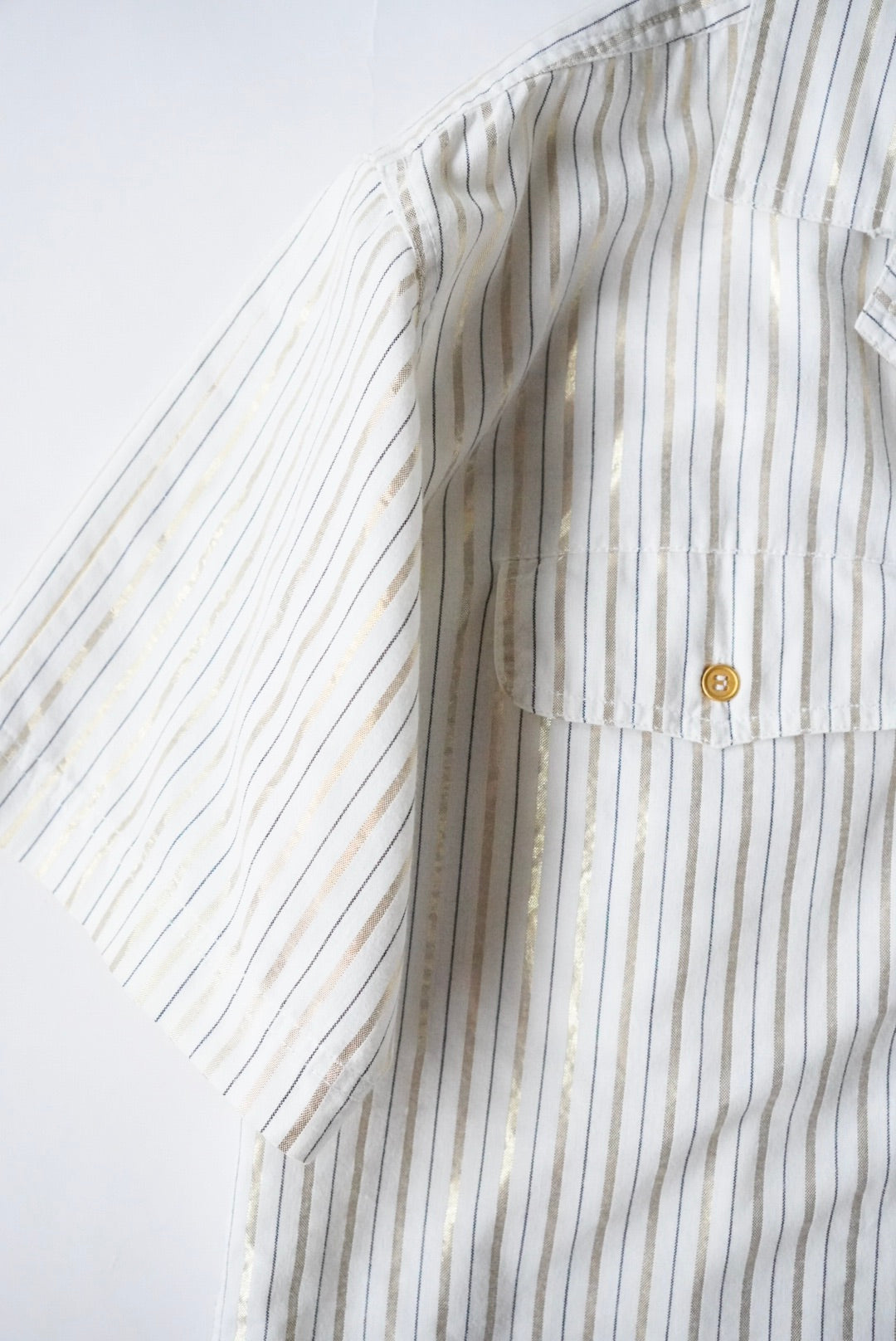 1990s LIZ s/s glitter stripe shirt