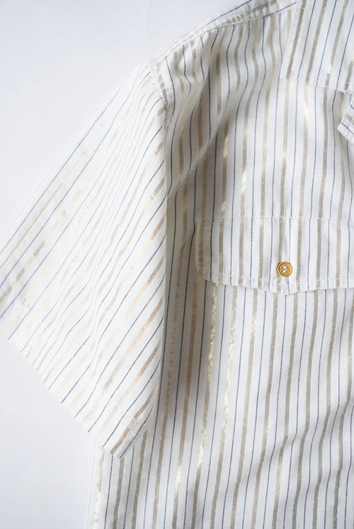 1990s LIZ s/s glitter stripe shirt