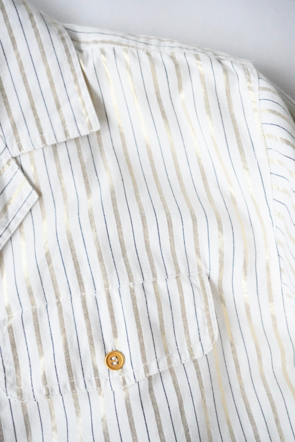 1990s LIZ s/s glitter stripe shirt