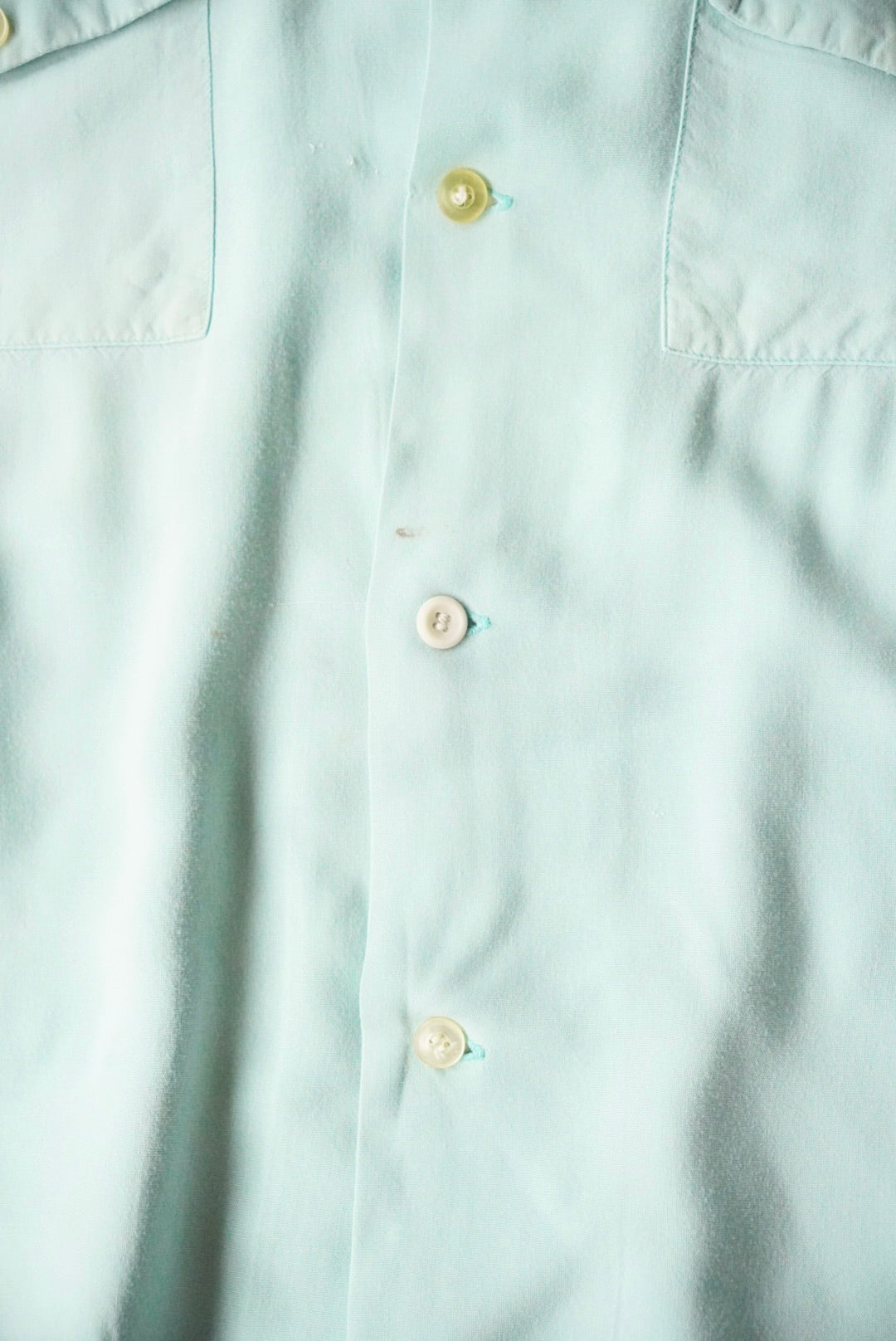 1950s NAT NAST s/s open collar rayon shirt