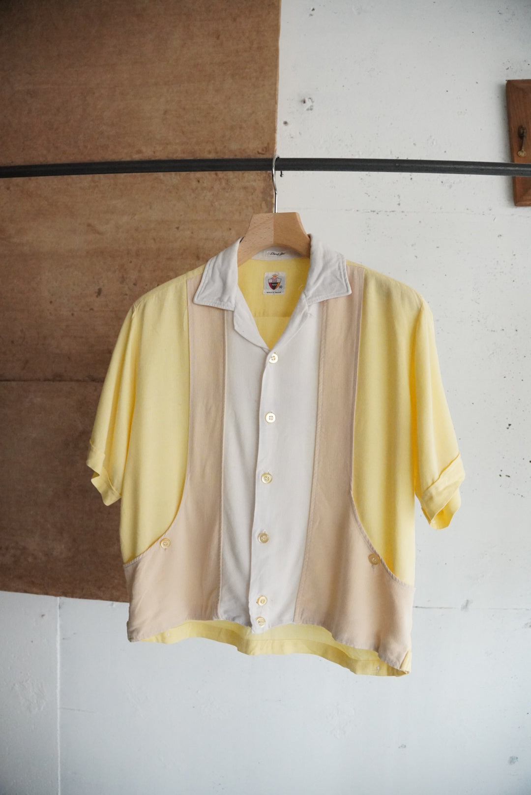 1960s rayon pattern shirt jac