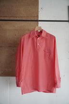 1970s pull over gingham check nylon shirt