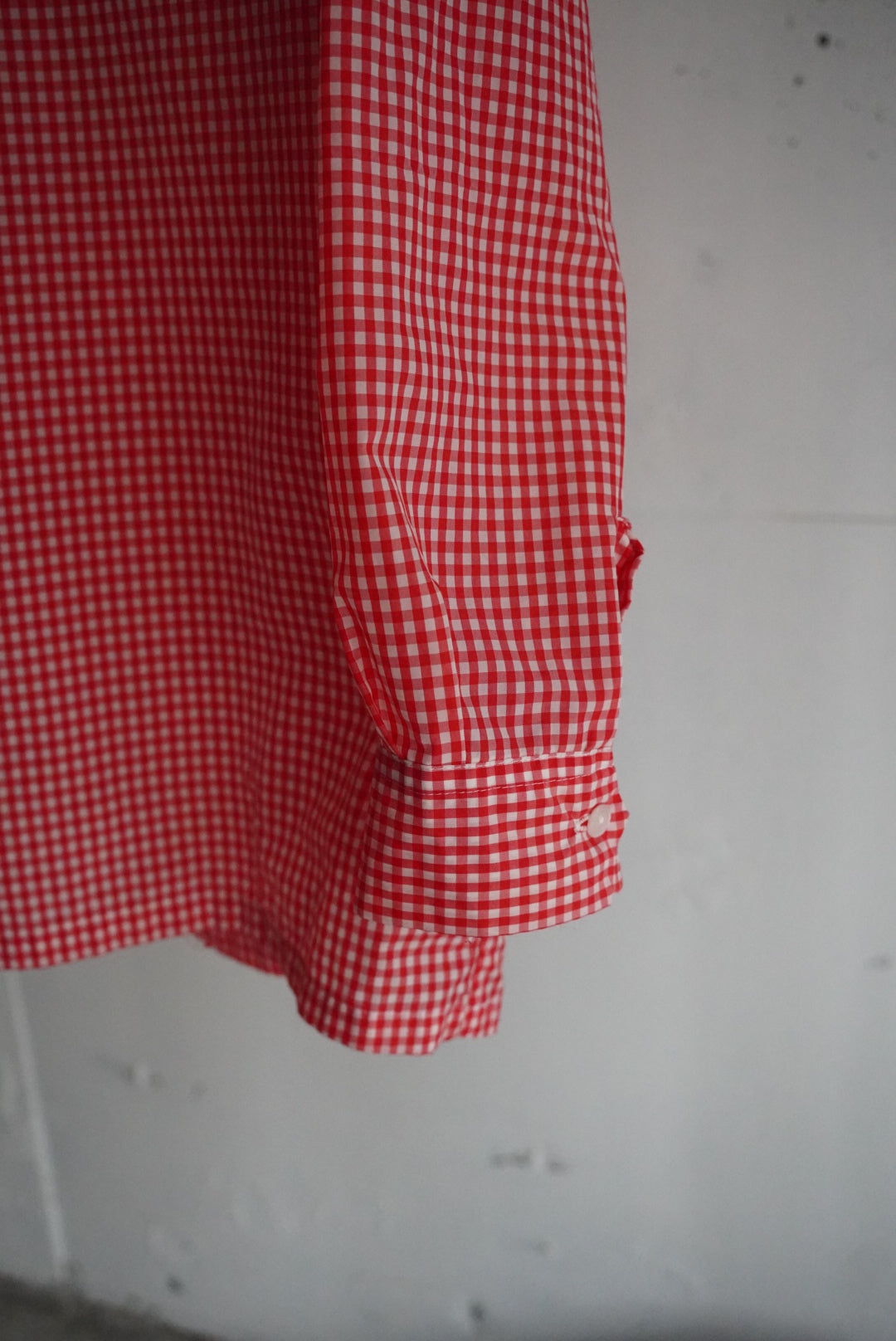 1970s pull over gingham check nylon shirt