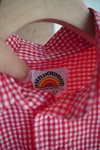 1970s pull over gingham check nylon shirt