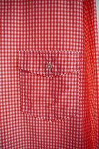 1970s pull over gingham check nylon shirt