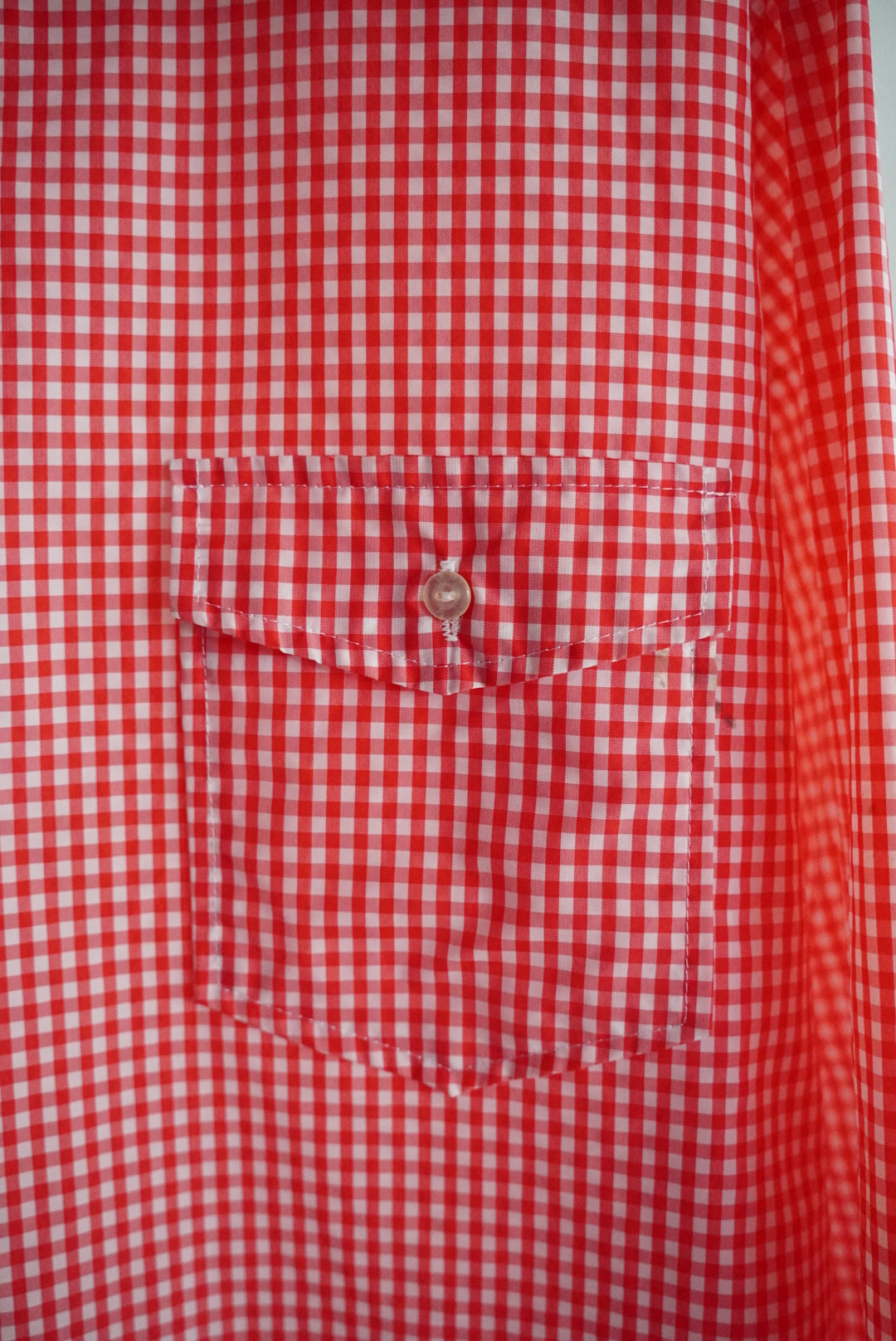 1970s pull over gingham check nylon shirt