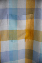 1970s s/s open collar check shirt