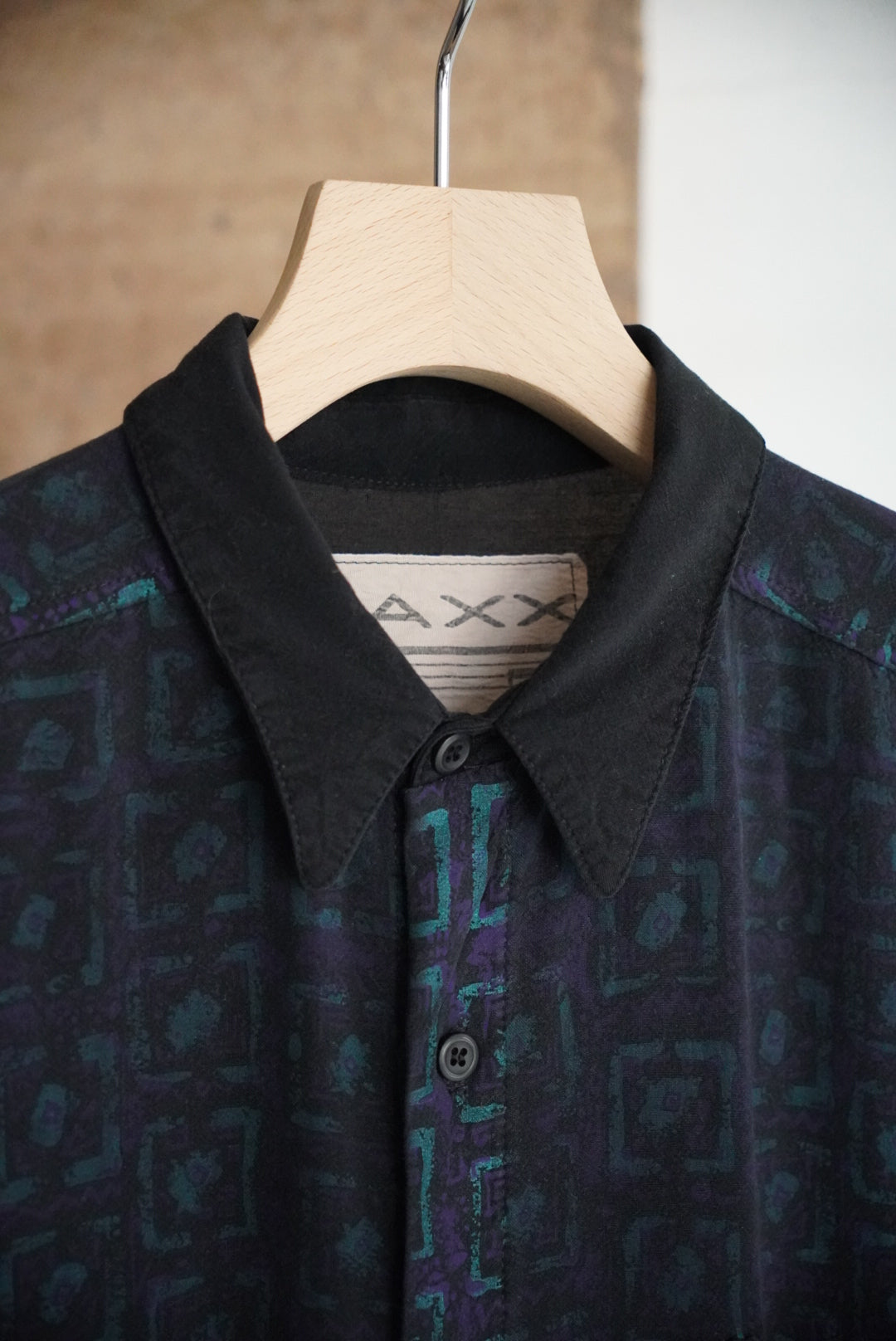 1980s s/s rayon pattern shirt