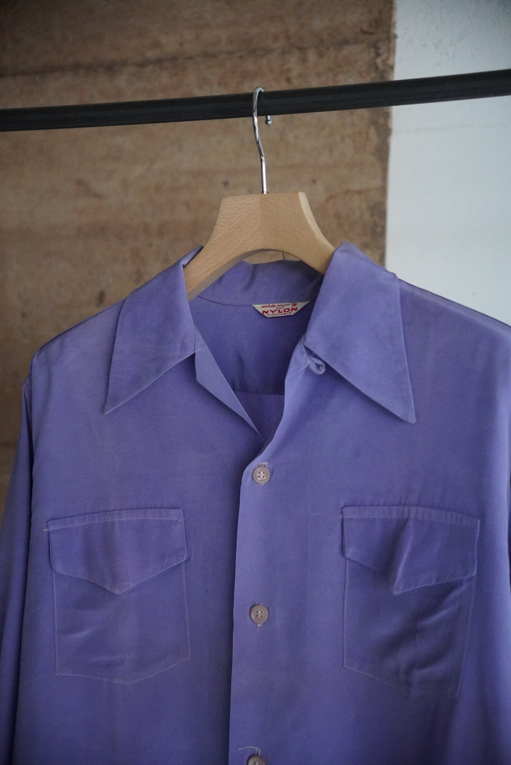 1950s nylon open collar shirt