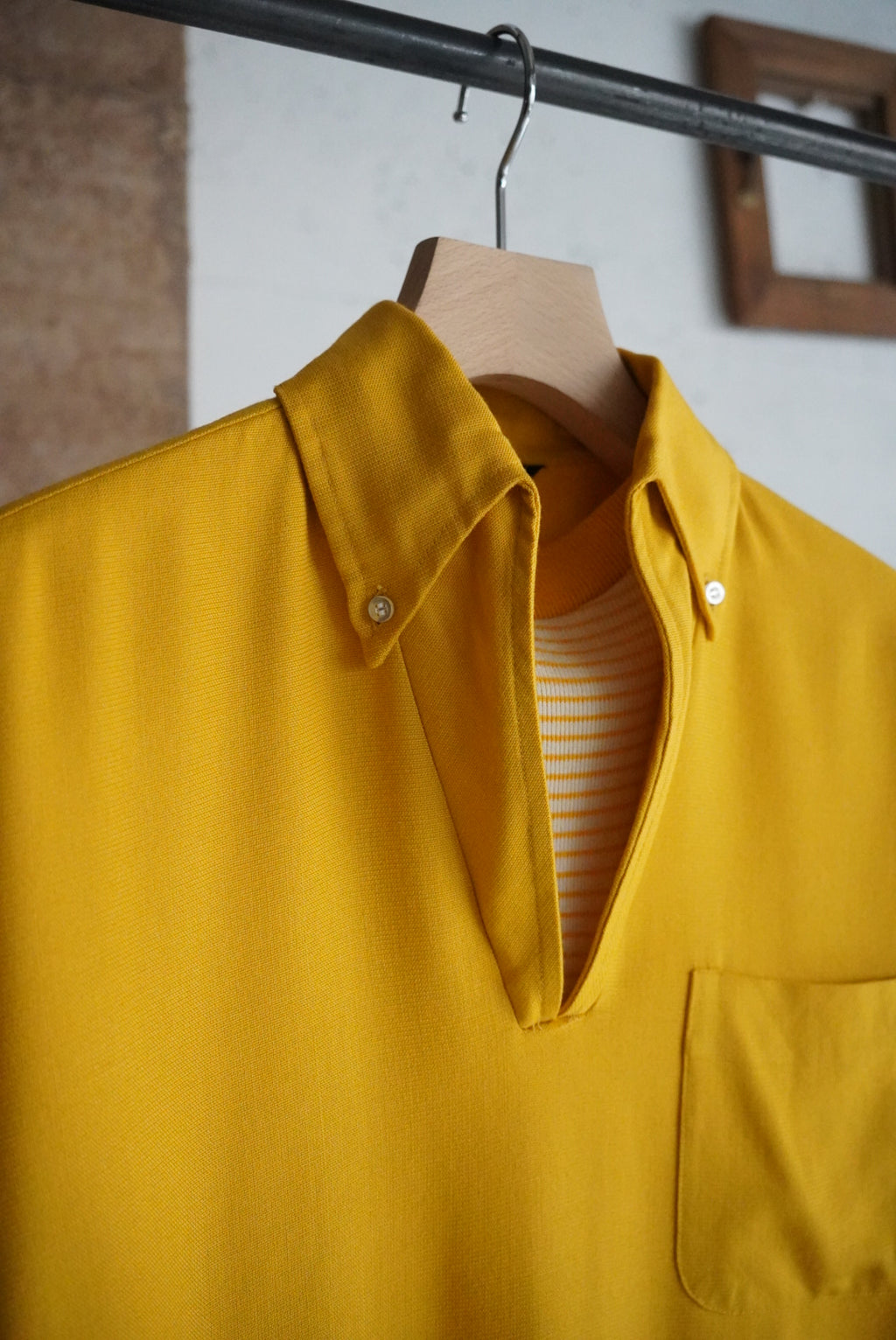 1970s fake layered s/s button down shirt