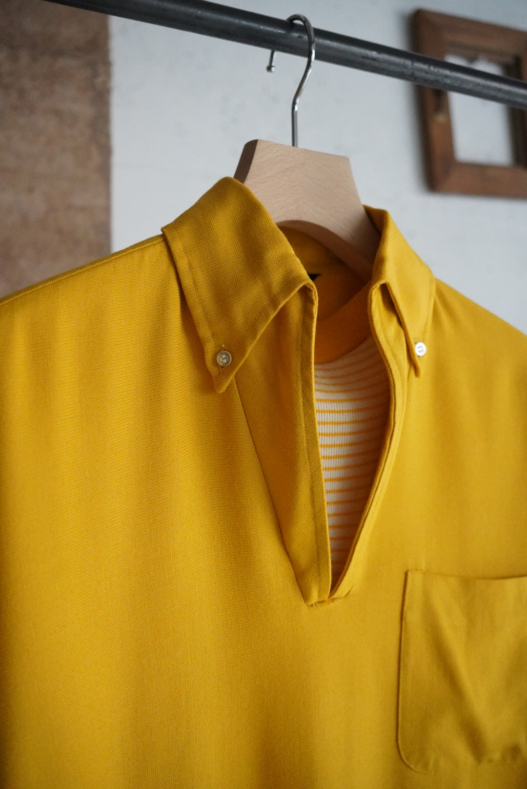 1970s fake layered s/s button down shirt
