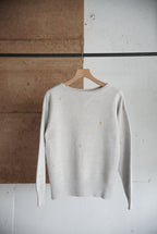 1950s front V flower embroidery sweat