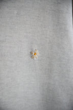 1950s front V flower embroidery sweat