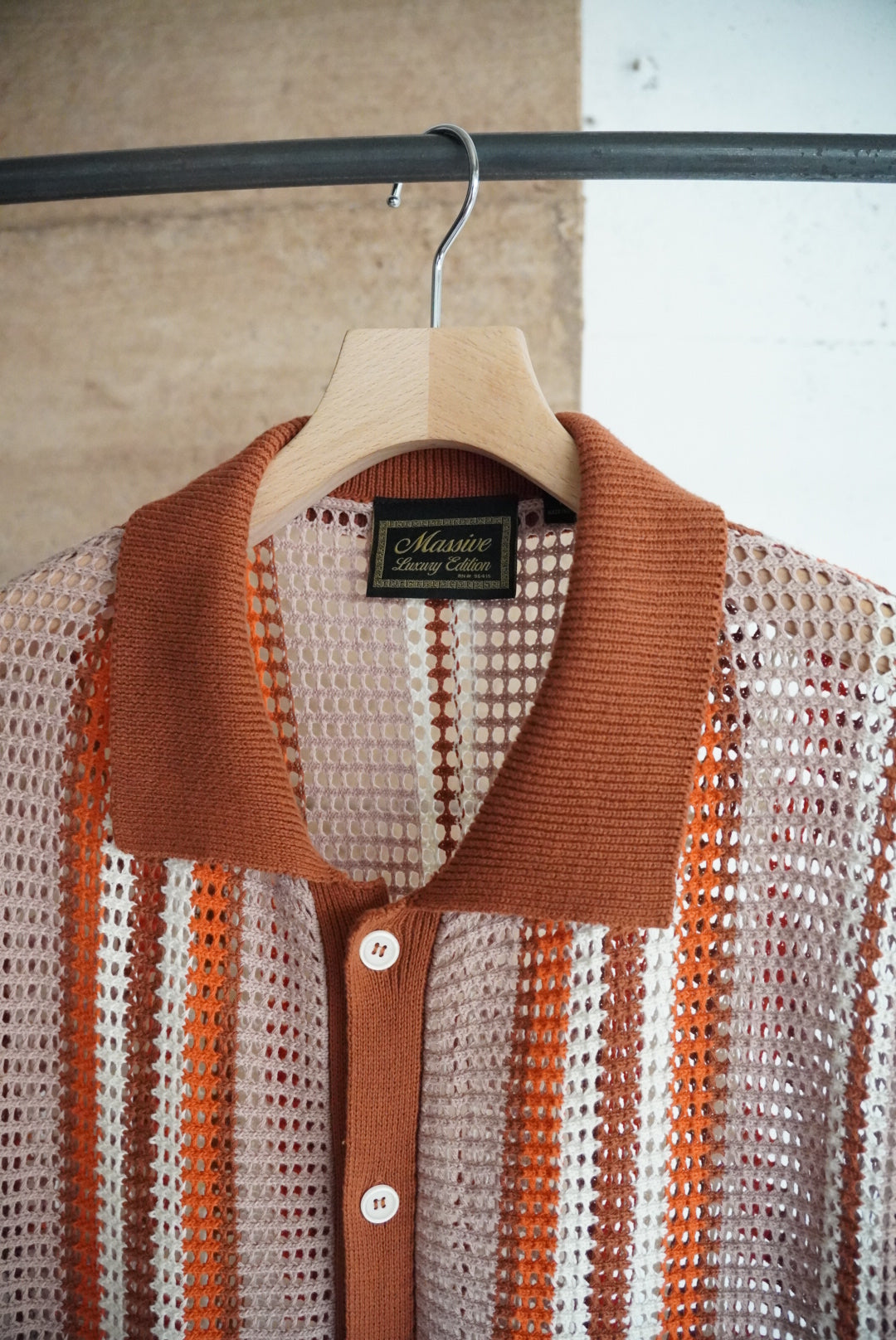 1990s mesh knit polo shirt