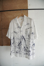 1970s s/s yacht pattern shirt