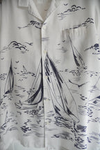 1970s s/s yacht pattern shirt