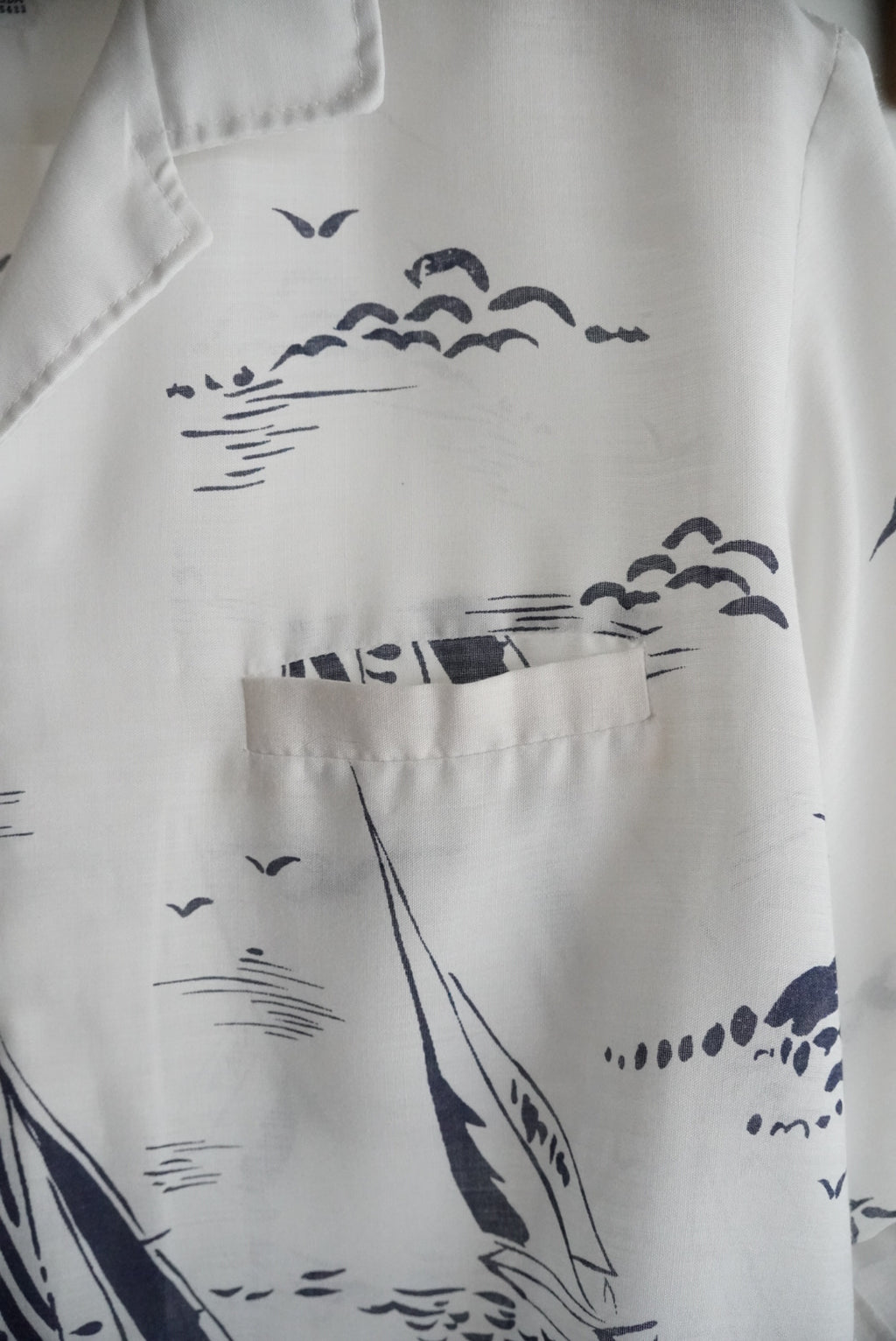 1970s s/s yacht pattern shirt
