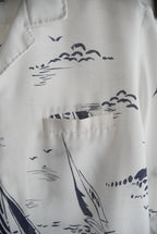 1970s s/s yacht pattern shirt
