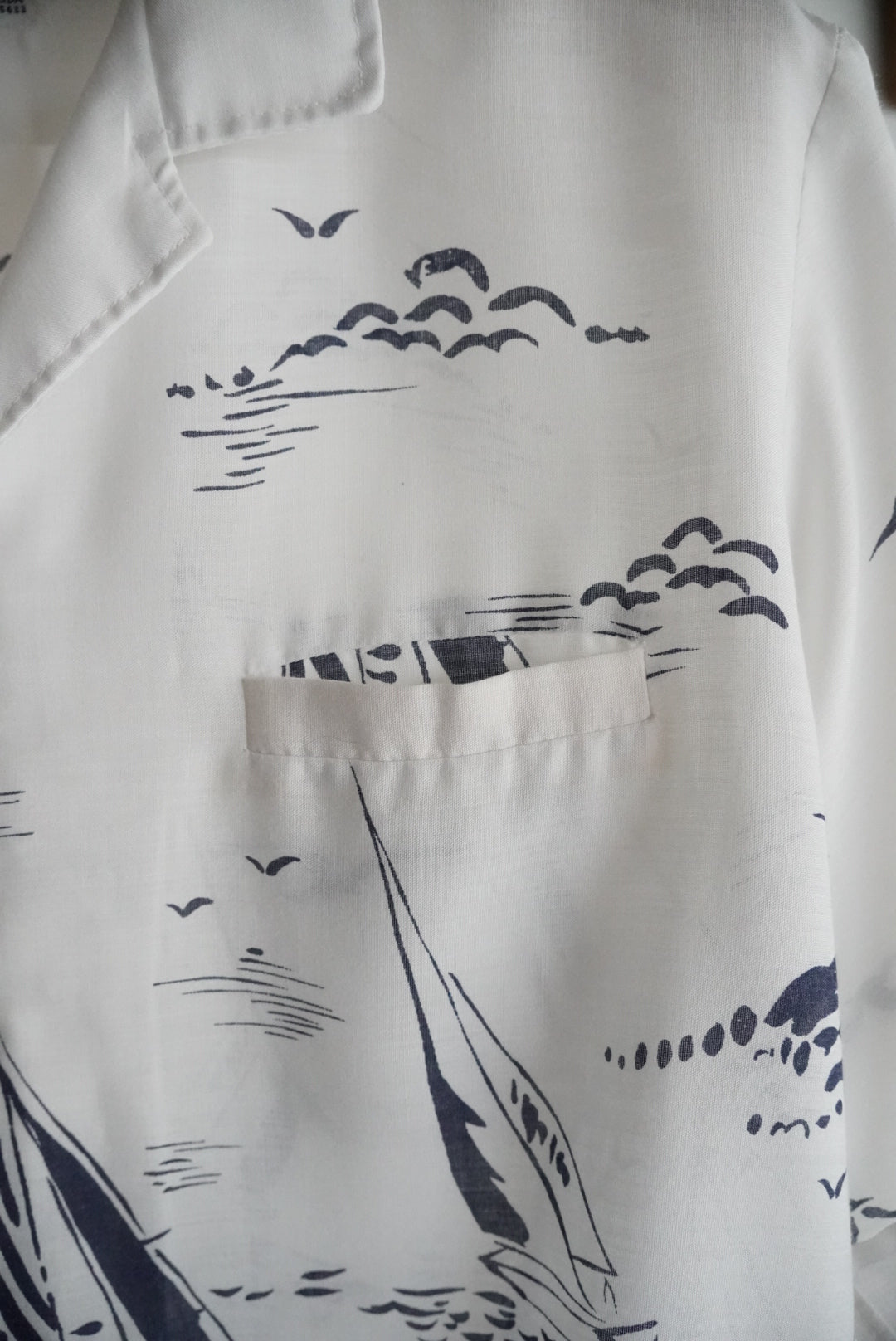 1970s s/s yacht pattern shirt