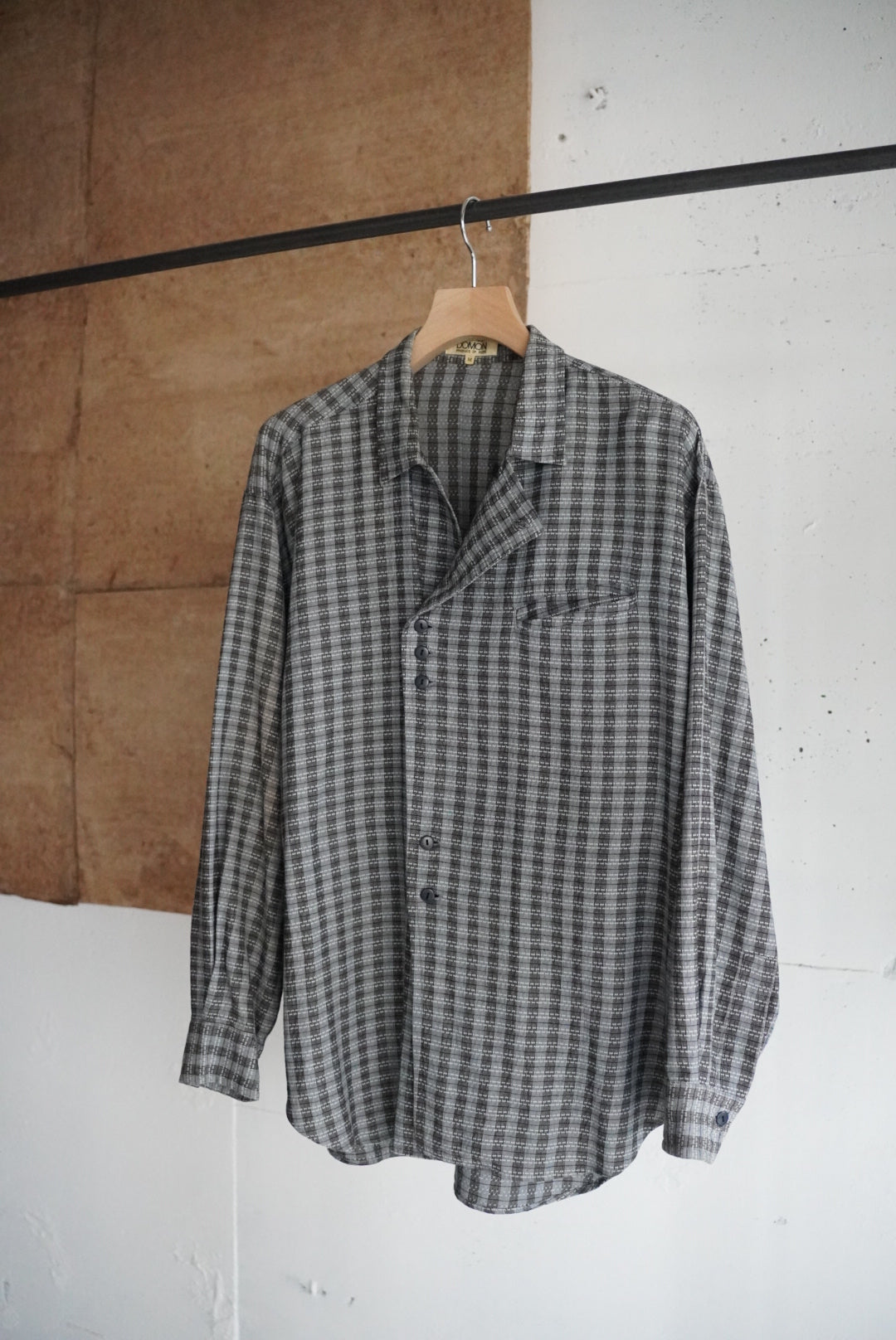 1980s unique pattern check shirt