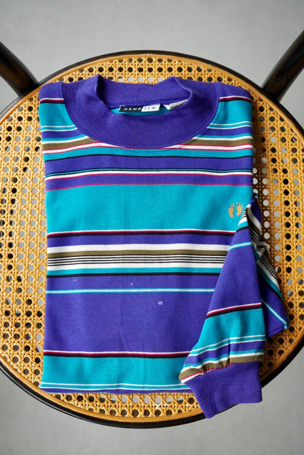 1980s HANG TEN long sleeve border tee