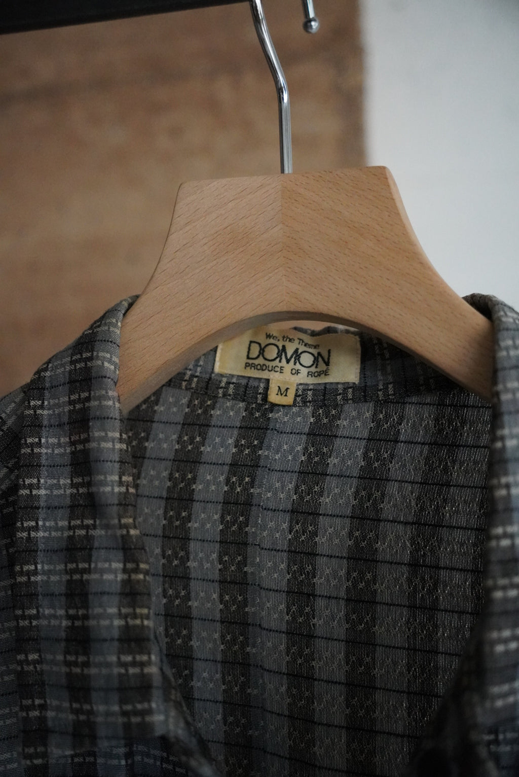 1980s unique pattern check shirt