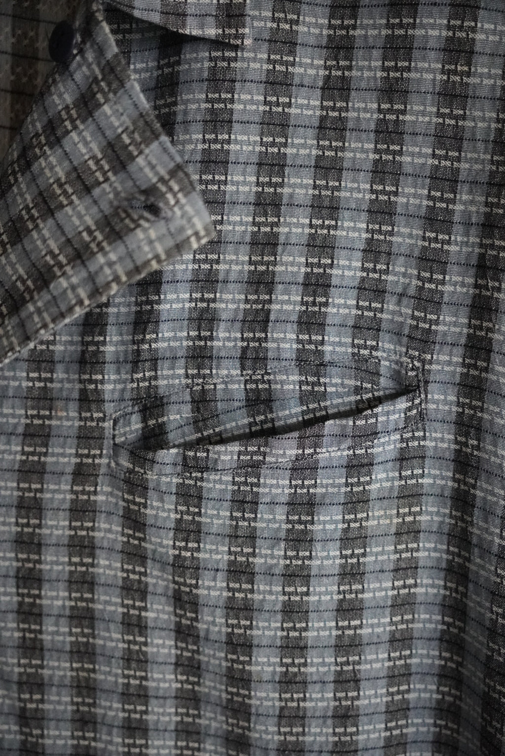 1980s unique pattern check shirt