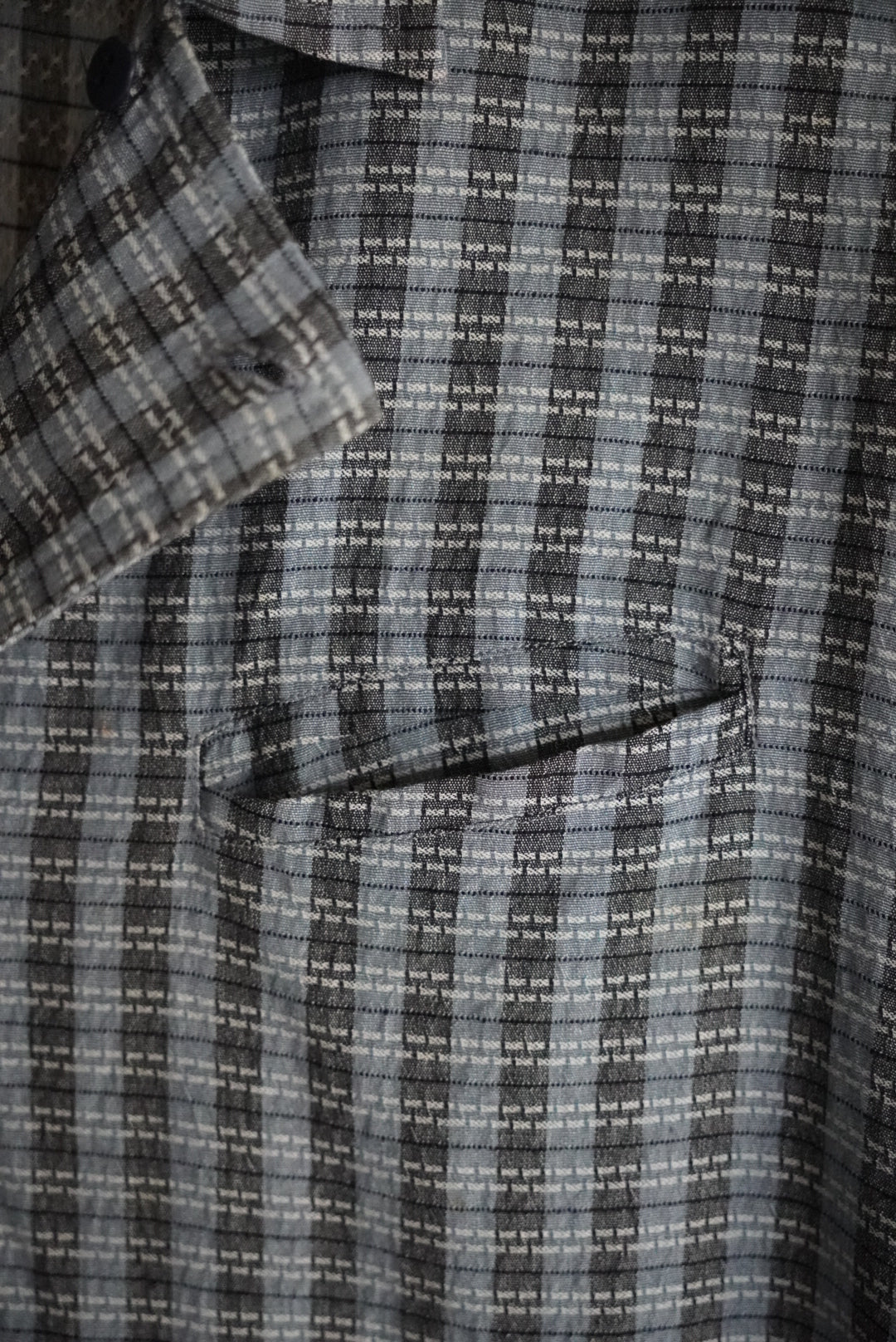 1980s unique pattern check shirt