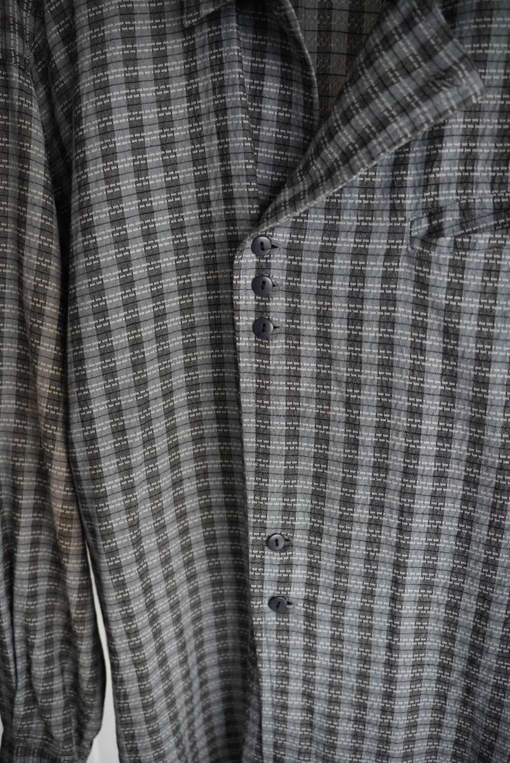 1980s unique pattern check shirt