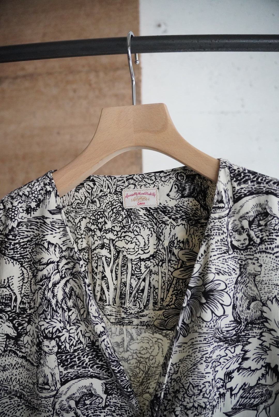1970s jungle pattern pajama shirt