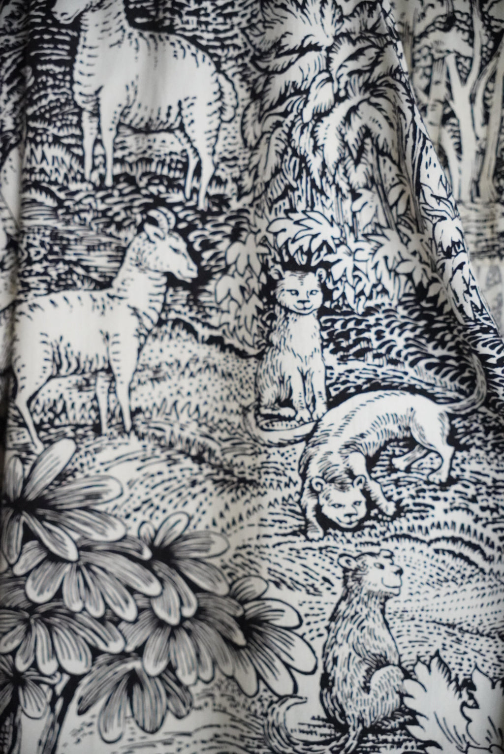 1970s jungle pattern pajama shirt