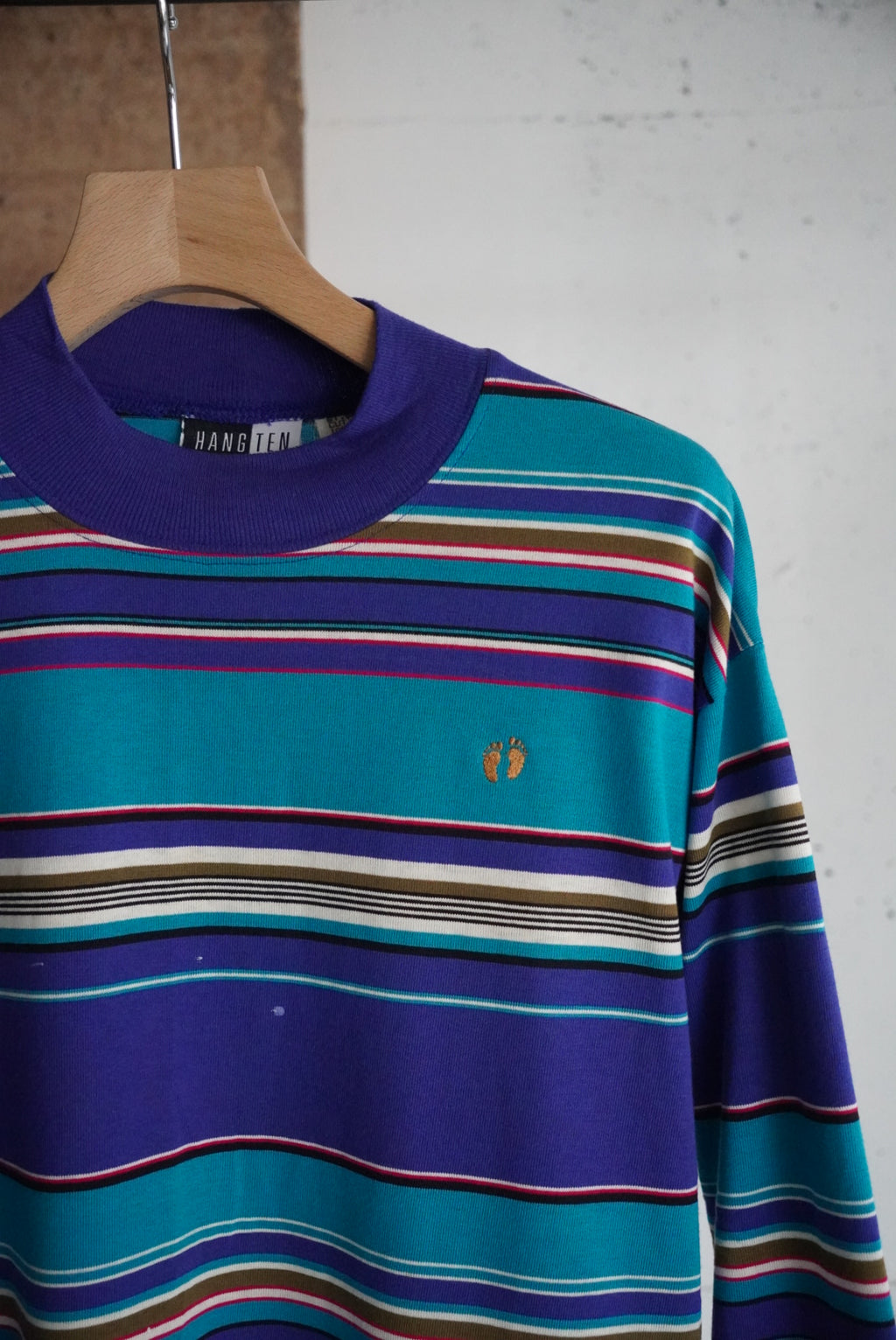 1980s HANG TEN long sleeve border tee