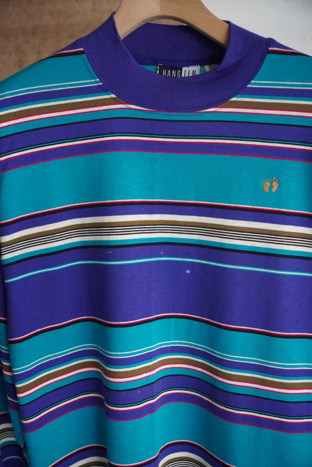 1980s HANG TEN long sleeve border tee