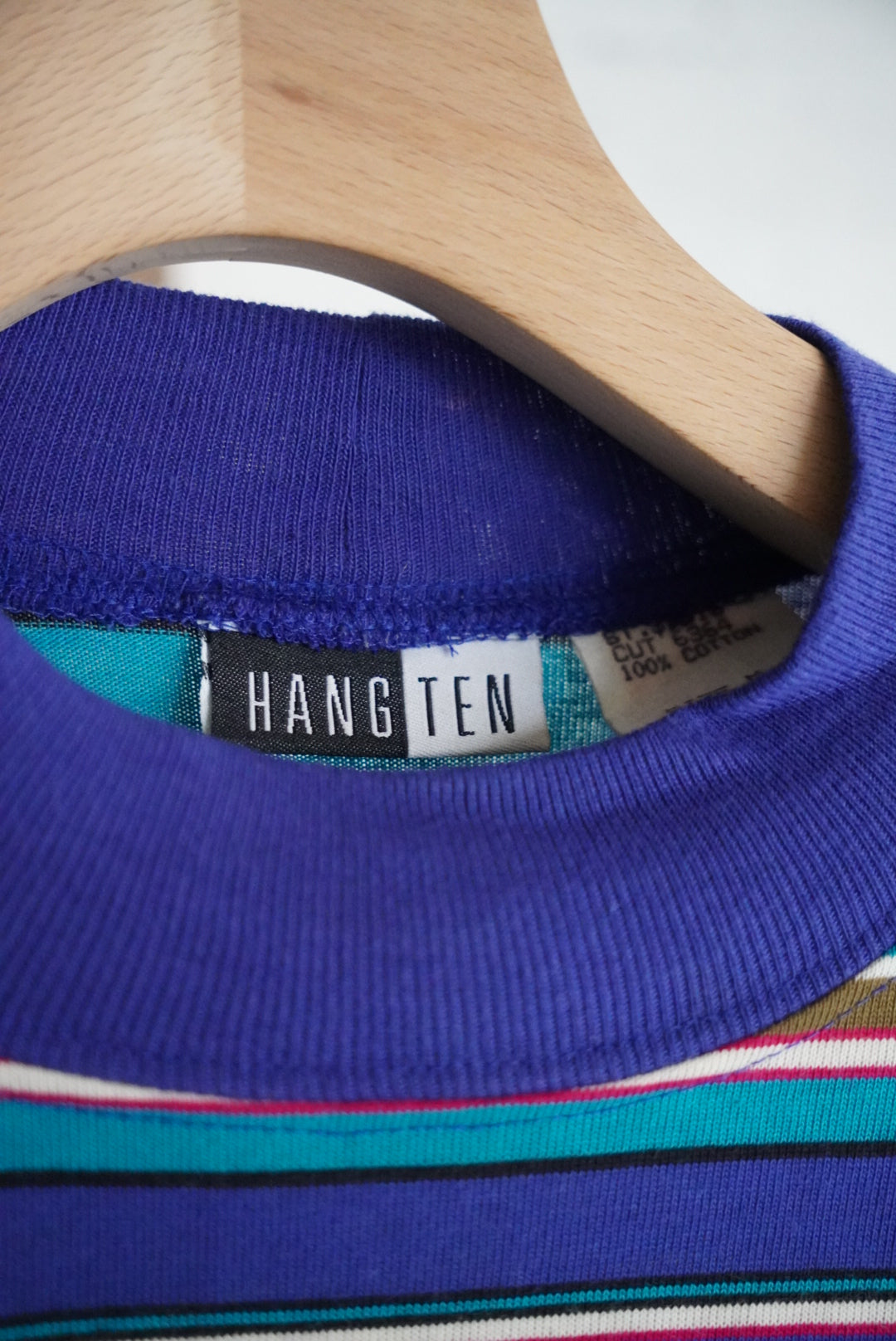 1980s HANG TEN long sleeve border tee