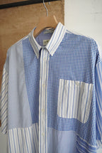 1990s ORVIS s/s  patchwork  button down shirt