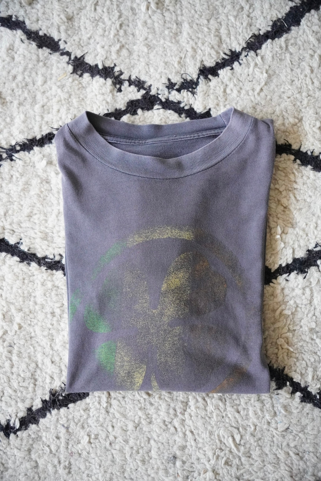 1990s raster color clover print shirt