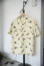 1980s atomic pattern s/s open collar shirt