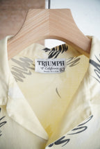 1980s atomic pattern s/s open collar shirt