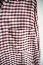 1960s gingham check open collar shirt