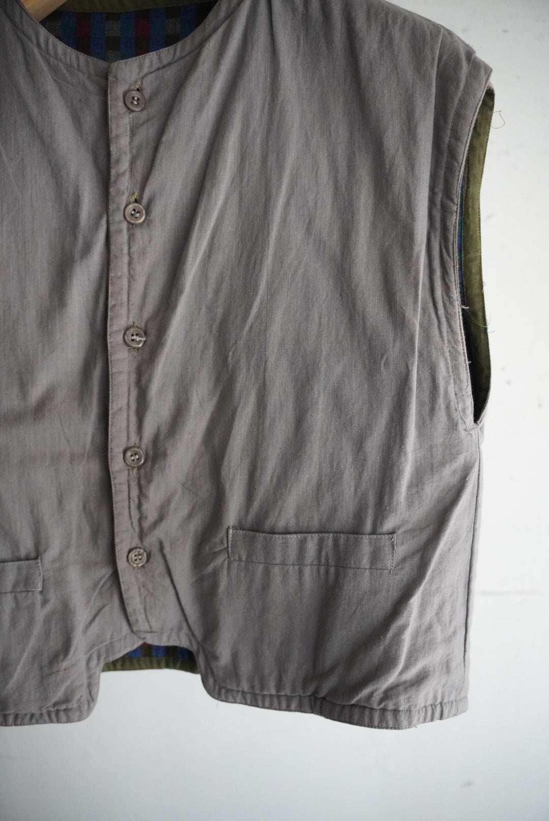 1980s reversible cotton pattern vest