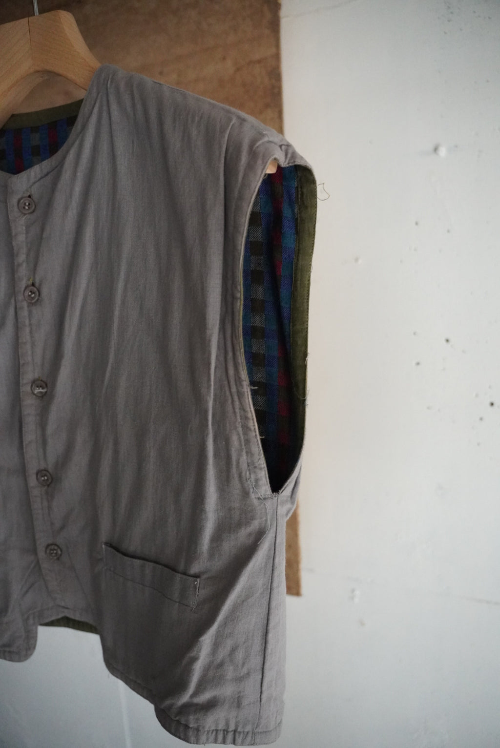 1980s reversible cotton pattern vest