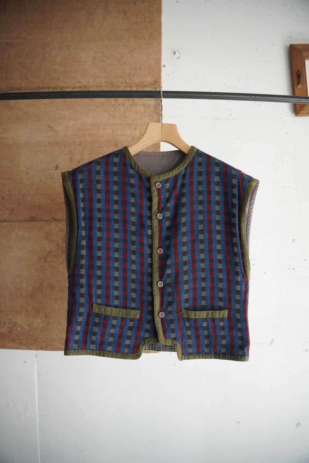 1980s reversible cotton pattern vest