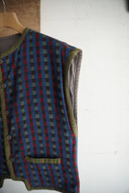 1980s reversible cotton pattern vest