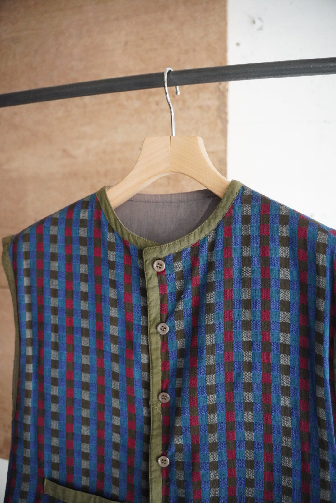 1980s reversible cotton pattern vest